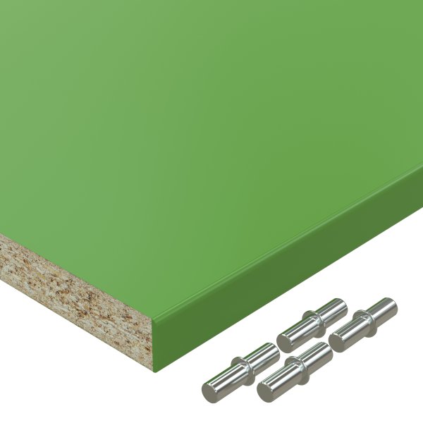 19 mm Einlegeboden Regalboden grün melaminharzbeschichtet mit ABS Kante max 1000 x 800