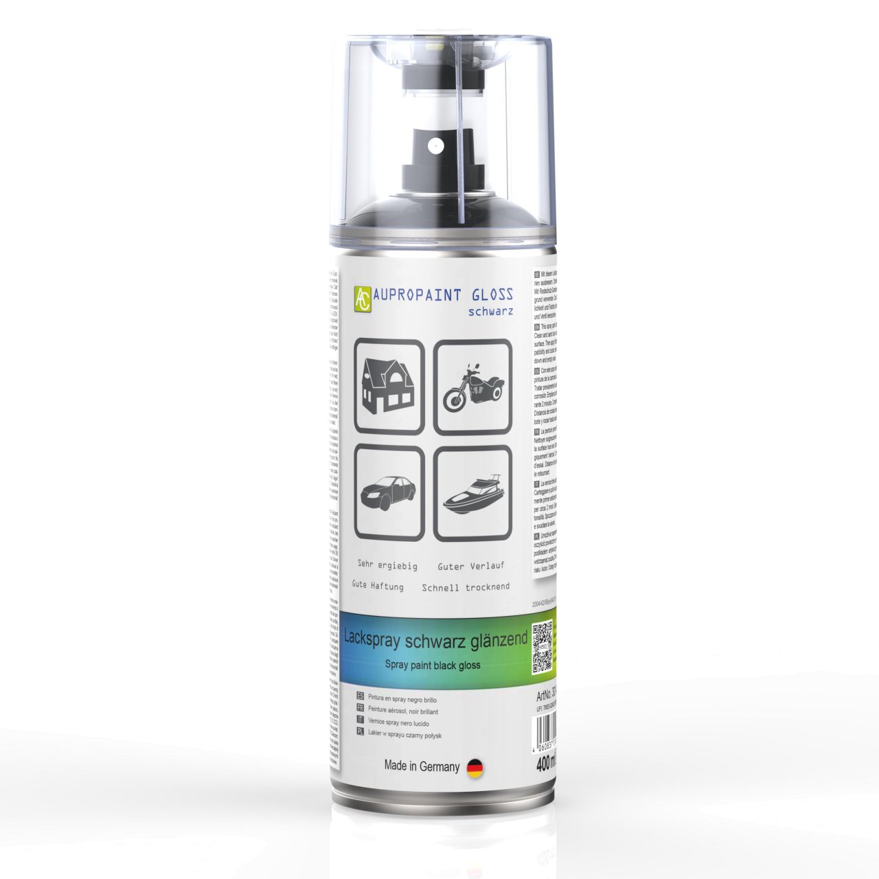 1 Dose AUPROPAINT GLOSS Lackspray schwarz glänzend 400ml