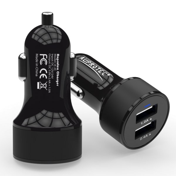 USB Adapter iX-2C Dual Auto Ladegerät 3.4A schwarz