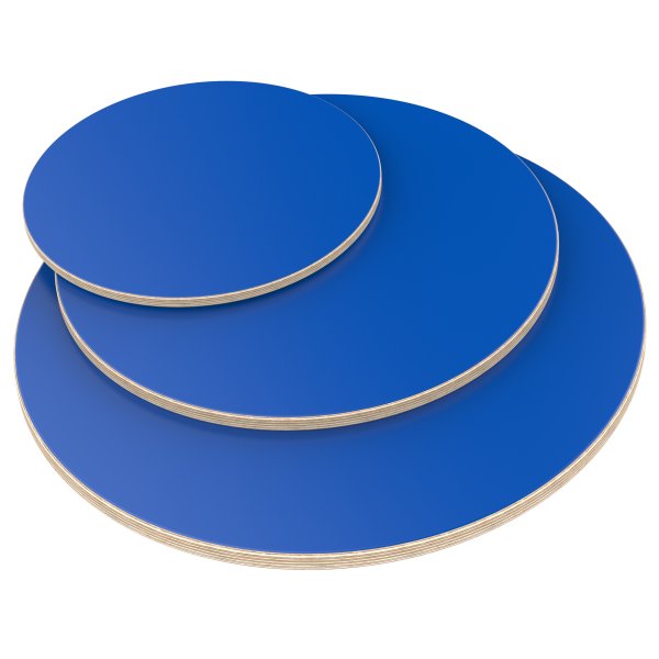 Multiplexplatte Holzplatte Tischplatte Rund melaminbeschichtet blau