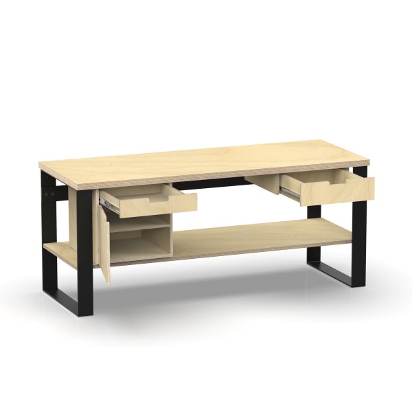 Profi Design Werkbank 2000 x 750 x 850 mm + 40mm Arbeitsplatte + Boden