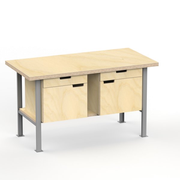 Profi Werkbank 1500 x 600 x 850 mm + 40mm Arbeitsplatte und Boden