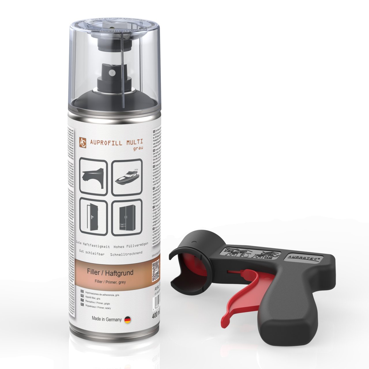 1 Dose AUPROFILL MULTI Filler Haftgrund grau 400ml mit Pistolengriff